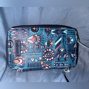 Sakroot wallet with a snap tab for cell phone